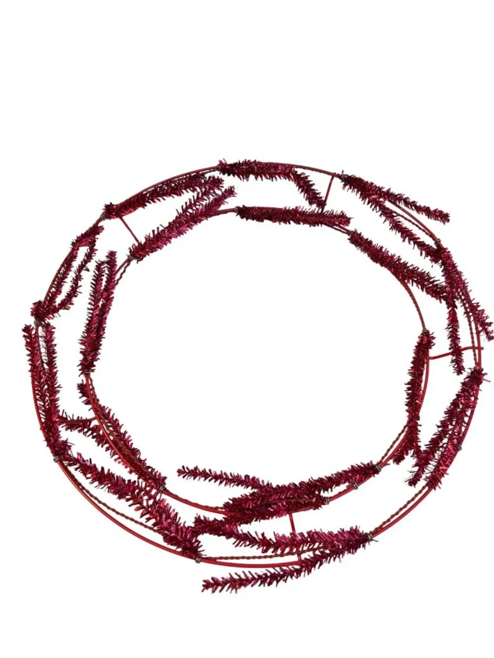 Christmas 16-Inch Red Metallic Work Wreath Frame For Deco Mesh Or Burlap Craftin